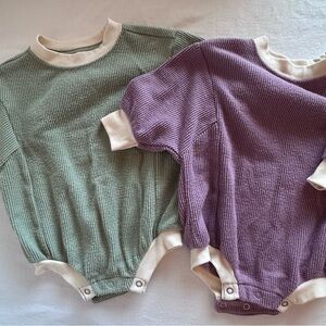 Cat & Jack Green and Purple Bodysuits